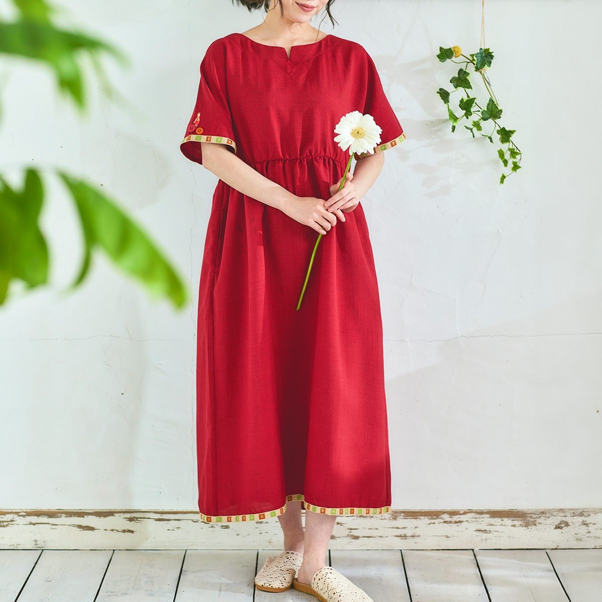Arrietty Red Summer Dress • Arrietty the Borrower Relax Wear Flower Dress + Hair Band • Donguri Closet Exclusive - Kamaji Market