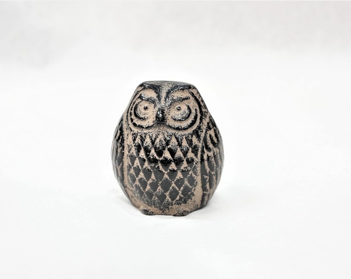 Authentic Japanese Cast Iron Paperweight • Owl Desk Decor - Kamaji Market