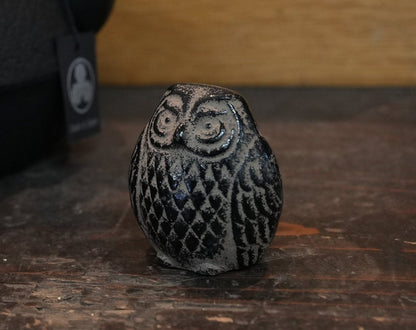Authentic Japanese Cast Iron Paperweight • Owl Desk Decor - Kamaji Market