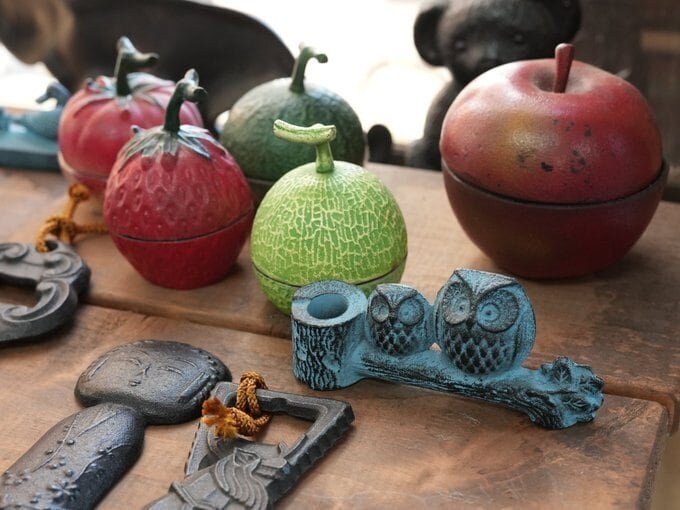 Authentic Japanese Cast Iron Paperweight • Owl Interior Decoration • Office Desk Figure • Asian Home Decor • Japanese Ironware Gift - Kamaji Market