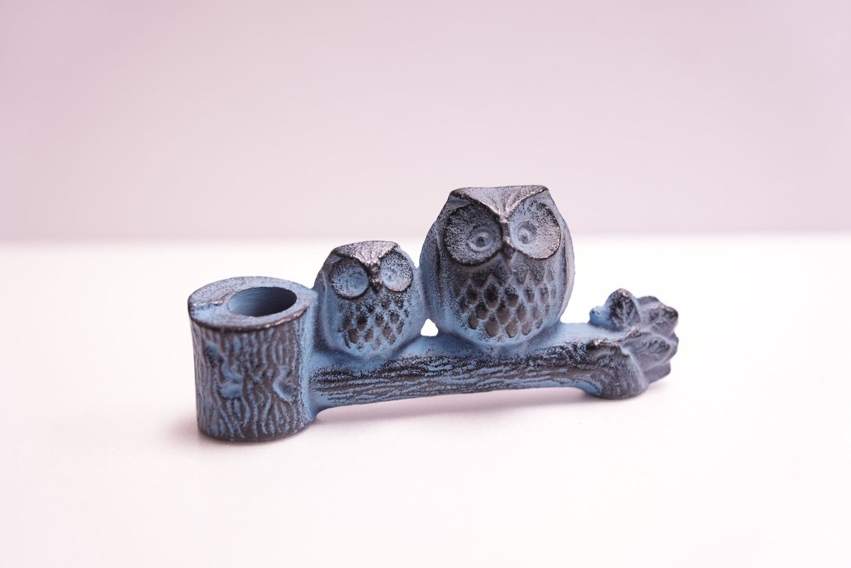 Authentic Japanese Cast Iron Paperweight • Owl Interior Decoration • Office Desk Figure • Asian Home Decor • Japanese Ironware Gift - Kamaji Market