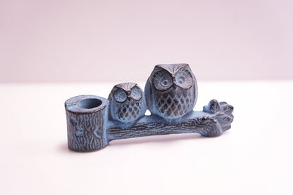 Authentic Japanese Cast Iron Paperweight • Owl Interior Decoration • Office Desk Figure • Asian Home Decor • Japanese Ironware Gift - Kamaji Market