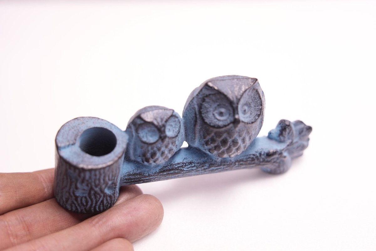 Authentic Japanese Cast Iron Paperweight • Owl Interior Decoration • Office Desk Figure • Asian Home Decor • Japanese Ironware Gift - Kamaji Market