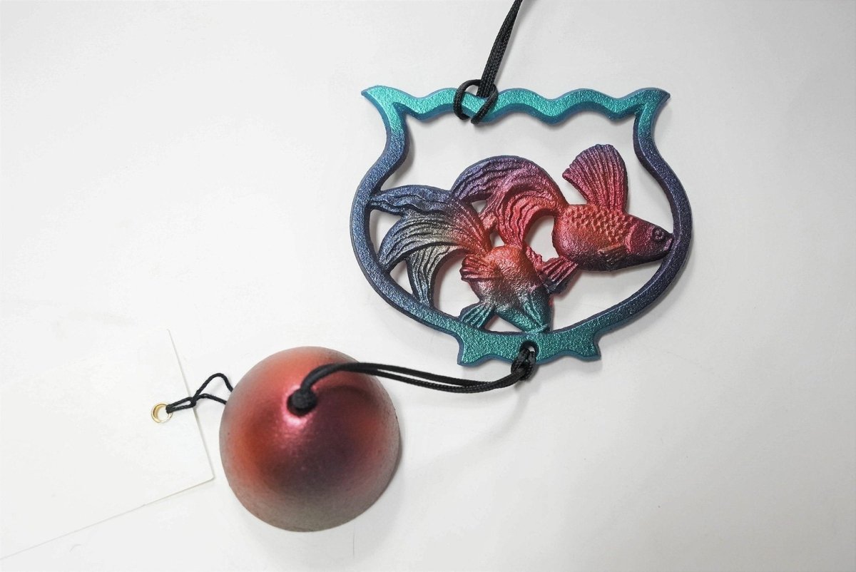 Authentic Japanese Cast Iron Wind Chime • Gardening Decor Bell • Goldfish Interior Decoration • Asian Home Decor • Japanese Ironware Gift - Kamaji Market