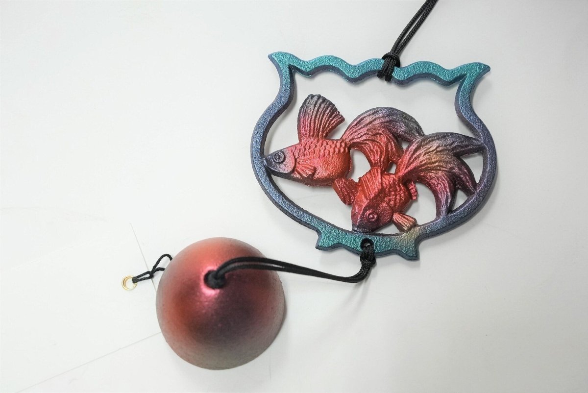 Authentic Japanese Cast Iron Wind Chime • Gardening Decor Bell • Goldfish Interior Decoration • Asian Home Decor • Japanese Ironware Gift - Kamaji Market