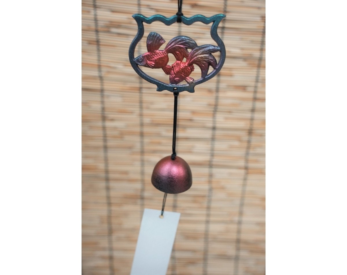 Authentic Japanese Cast Iron Wind Chime • Gardening Decor Bell • Goldfish Interior Decoration • Asian Home Decor • Japanese Ironware Gift - Kamaji Market