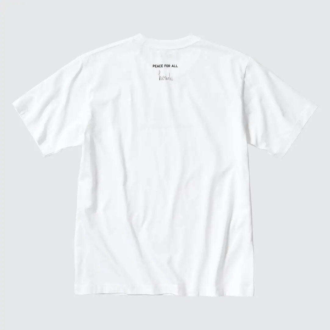 Haruki Murakami "Save humans, save cats" White T-Shirt • Murakami Peace for All UT • Official Japanese Merchandise Art Gift - Kamaji Market