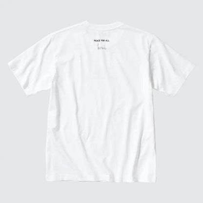 Haruki Murakami "Save humans, save cats" White T-Shirt • Murakami Peace for All UT • Official Japanese Merchandise Art Gift - Kamaji Market