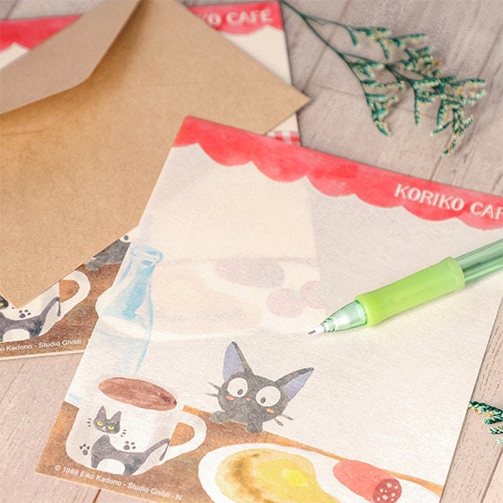 Original Ghibli Washi Letter Set • My Neighbor Totoro, Kikis Delivery Service Writing Paper/Message Card • Jiji Gigi Japanese Stationery