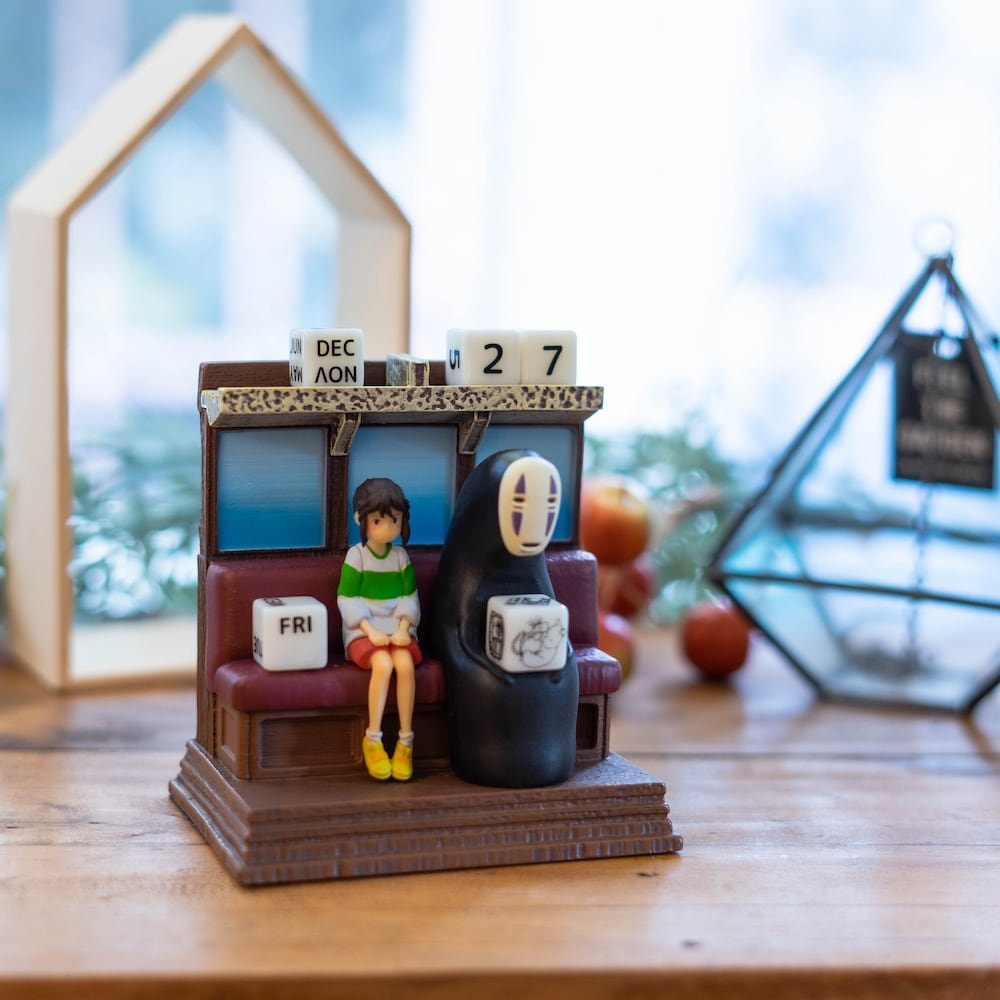 Original Ghibli Spirited Away Perpetual Calendar with Dice • Figure/Figurine/Mini Statue/Replica/Home Decor/Interior Diorama • No Face Gift