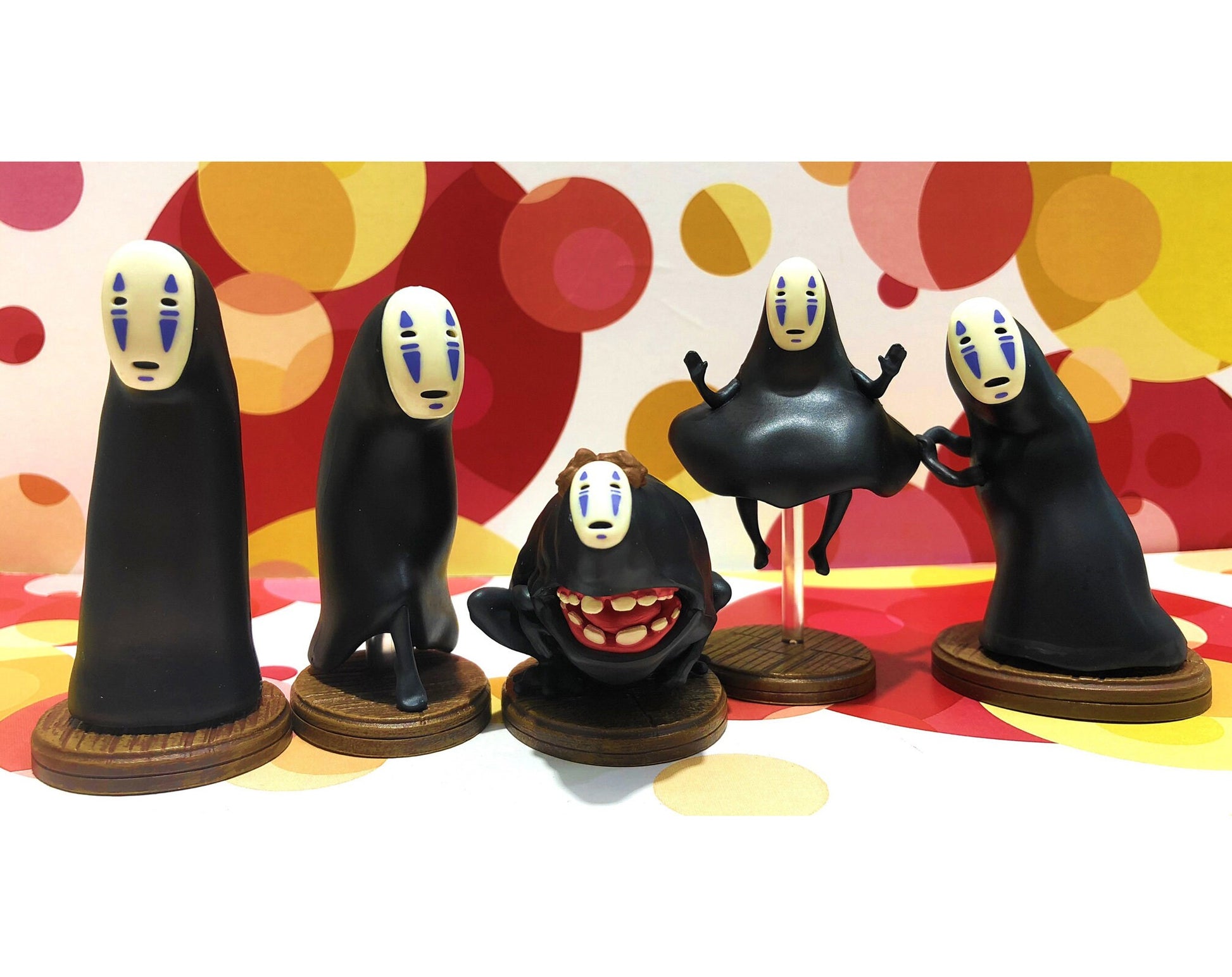 Original Ghibli Studio No Face Figure (Set of 6) • Spirited Away Figurine/Mini Statue/Replica/Home Decor/Interior Diorama • Kaonashi Gift