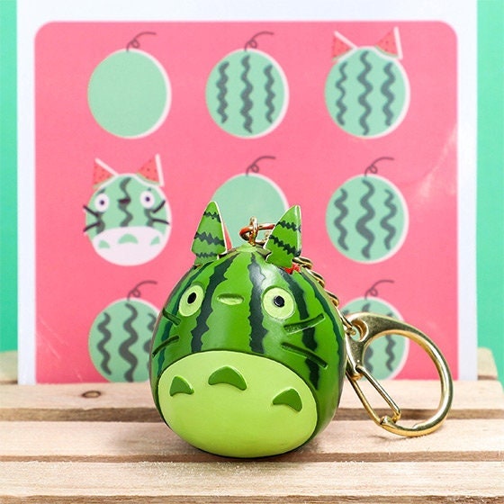 Original Ghibli Studio Totoro Strap/Bag Charm • My Neighbor Totoro Keychain • Anime Watermelon Fruit Summer Gift