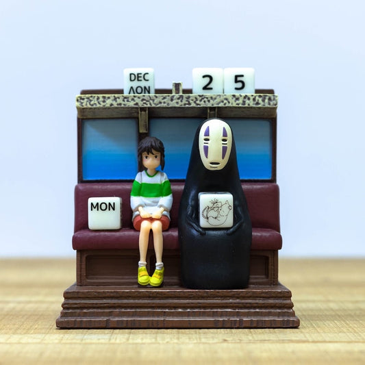 Original Ghibli Spirited Away Perpetual Calendar with Dice • Figure/Figurine/Mini Statue/Replica/Home Decor/Interior Diorama • No Face Gift