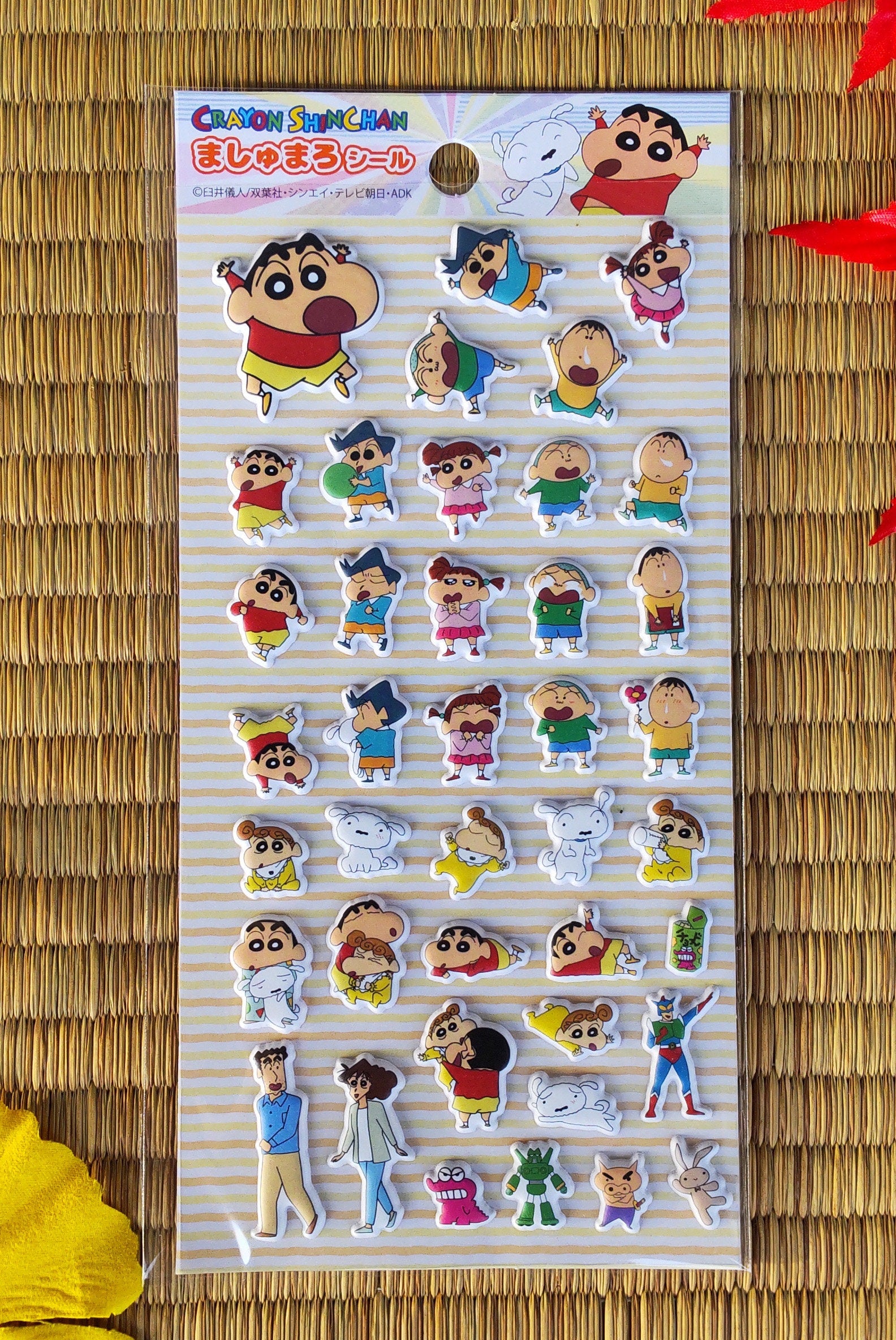 Original Crayon Shin-chan Stickers Set • Shinnosuke Nohara Sticker • Schedule Book Clear Stickers • Mini Puffy Stickers • Anime Gift