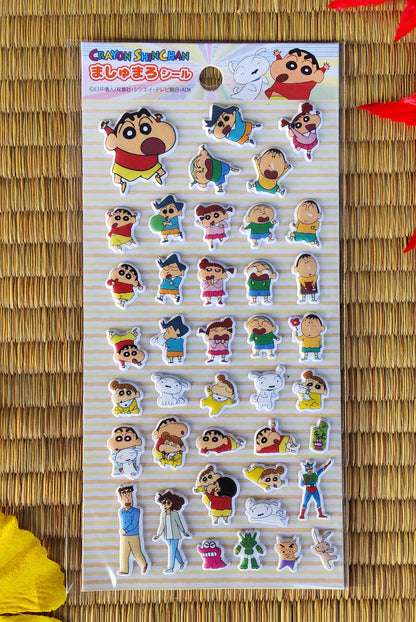 Original Crayon Shin-chan Stickers Set • Shinnosuke Nohara Sticker • Schedule Book Clear Stickers • Mini Puffy Stickers • Anime Gift