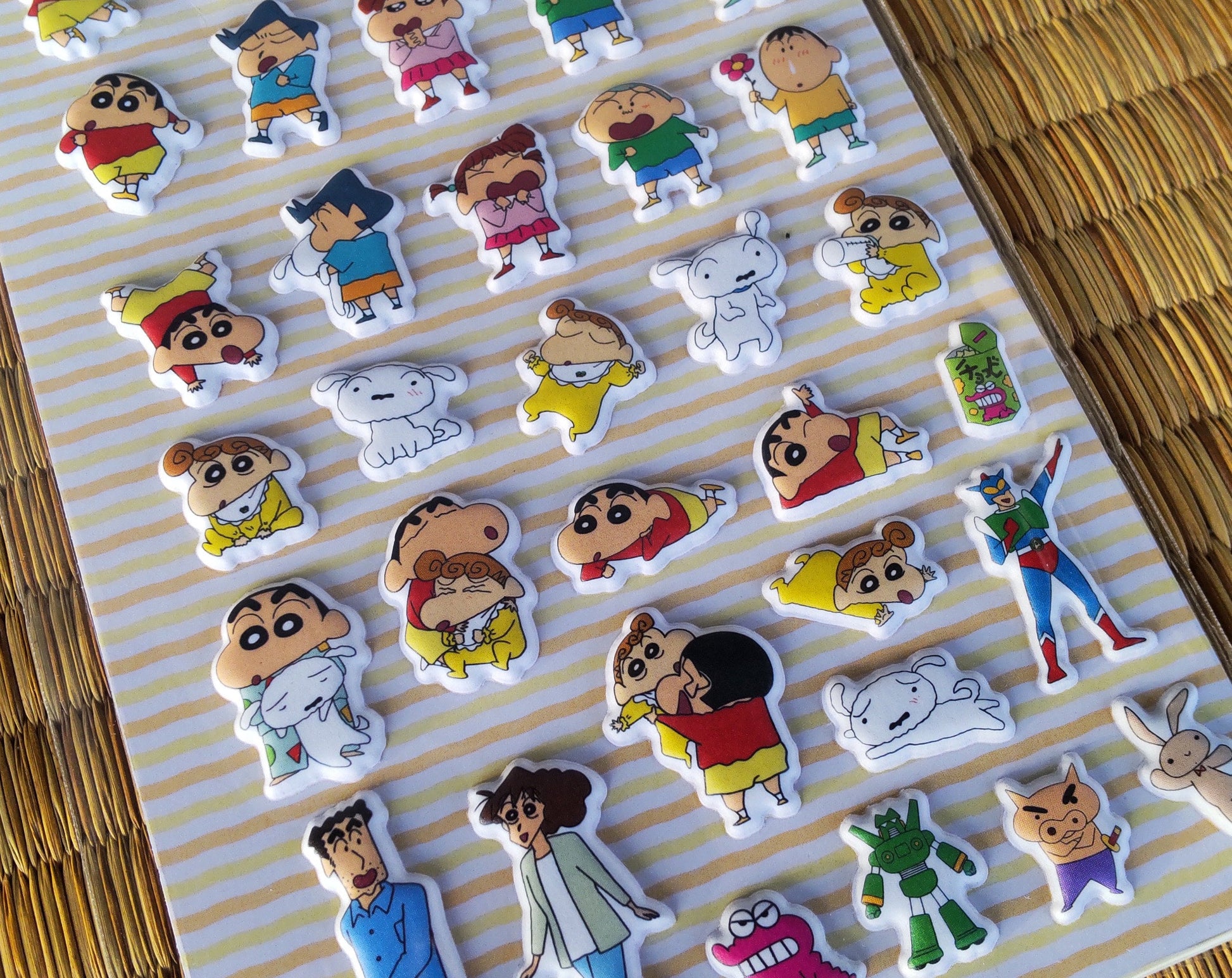 Original Crayon Shin-chan Stickers Set • Shinnosuke Nohara Sticker • Schedule Book Clear Stickers • Mini Puffy Stickers • Anime Gift