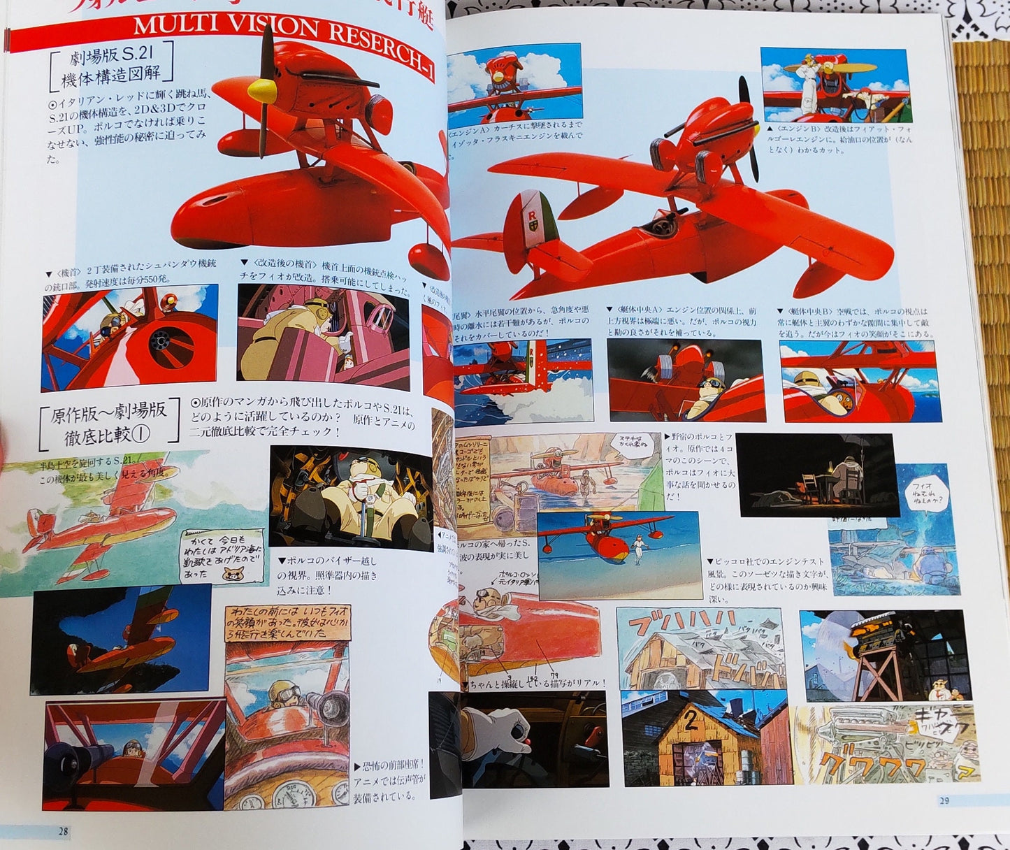 Original Ghibli Porco Rosso Artbook/Pamphlet • Crimson Pig "Savoia Plane Creation Story" • Anime Painting Art Book • Studio Ghibli Gift