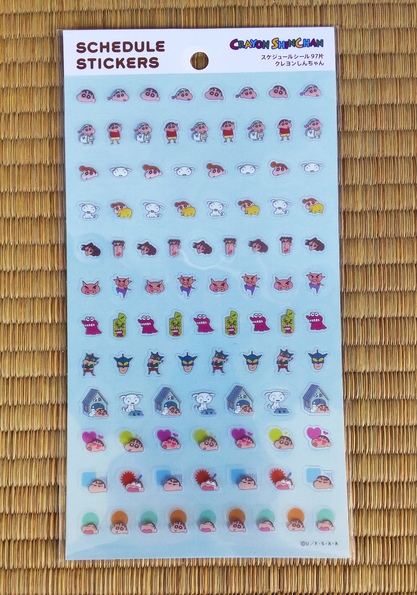 Original Crayon Shin-chan Stickers Set • Shinnosuke Nohara Sticker • Schedule Book Clear Stickers • Mini Puffy Stickers • Anime Gift