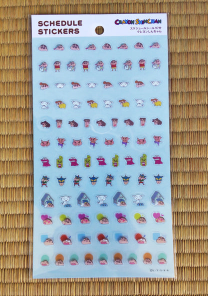 Original Crayon Shin-chan Stickers Set • Shinnosuke Nohara Sticker • Schedule Book Clear Stickers • Mini Puffy Stickers • Anime Gift