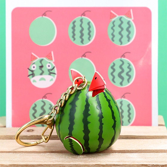 Original Ghibli Studio Totoro Strap/Bag Charm • My Neighbor Totoro Keychain • Anime Watermelon Fruit Summer Gift