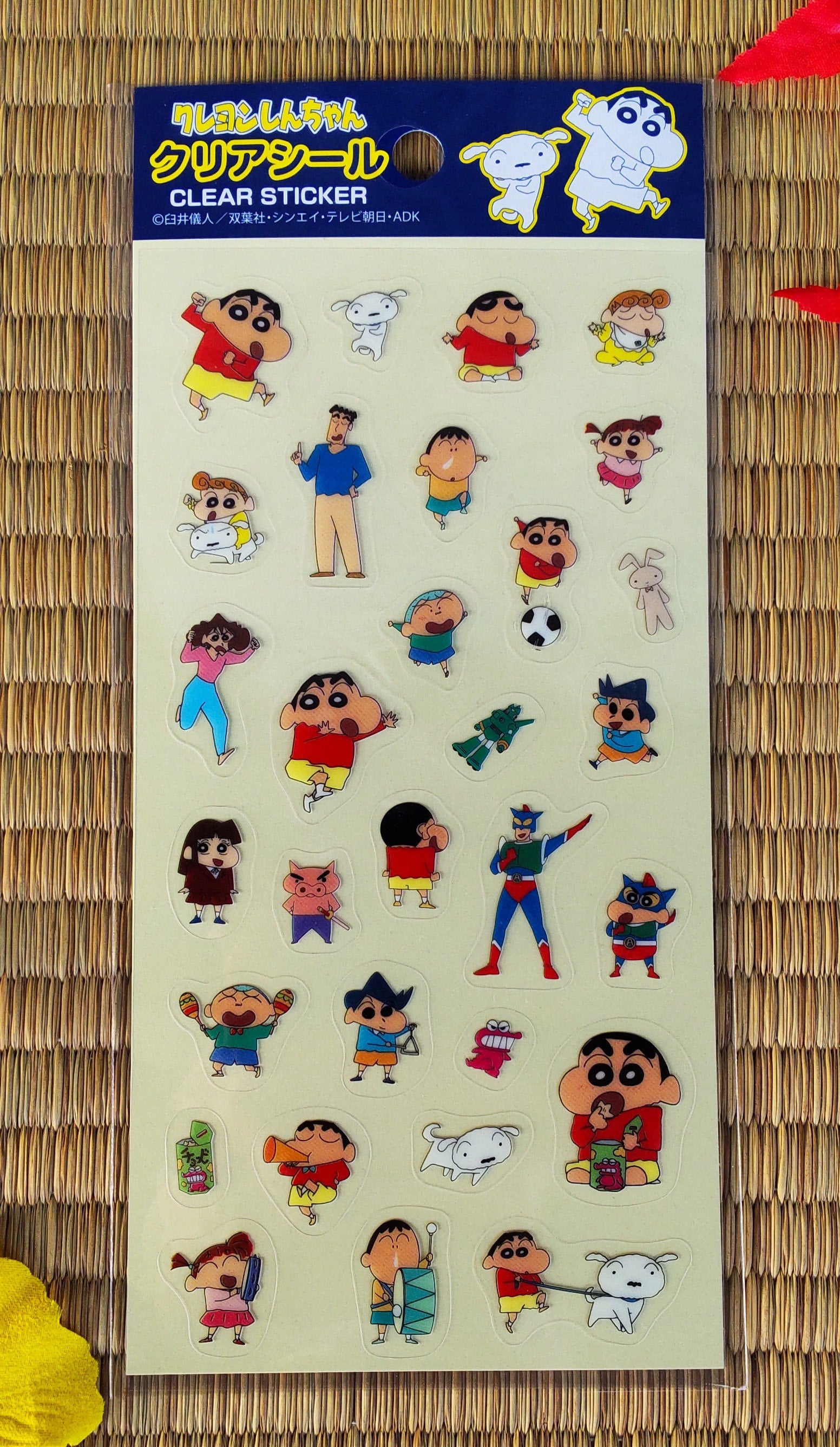 Original Crayon Shin-chan Stickers Set • Shinnosuke Nohara Sticker • Schedule Book Clear Stickers • Mini Puffy Stickers • Anime Gift