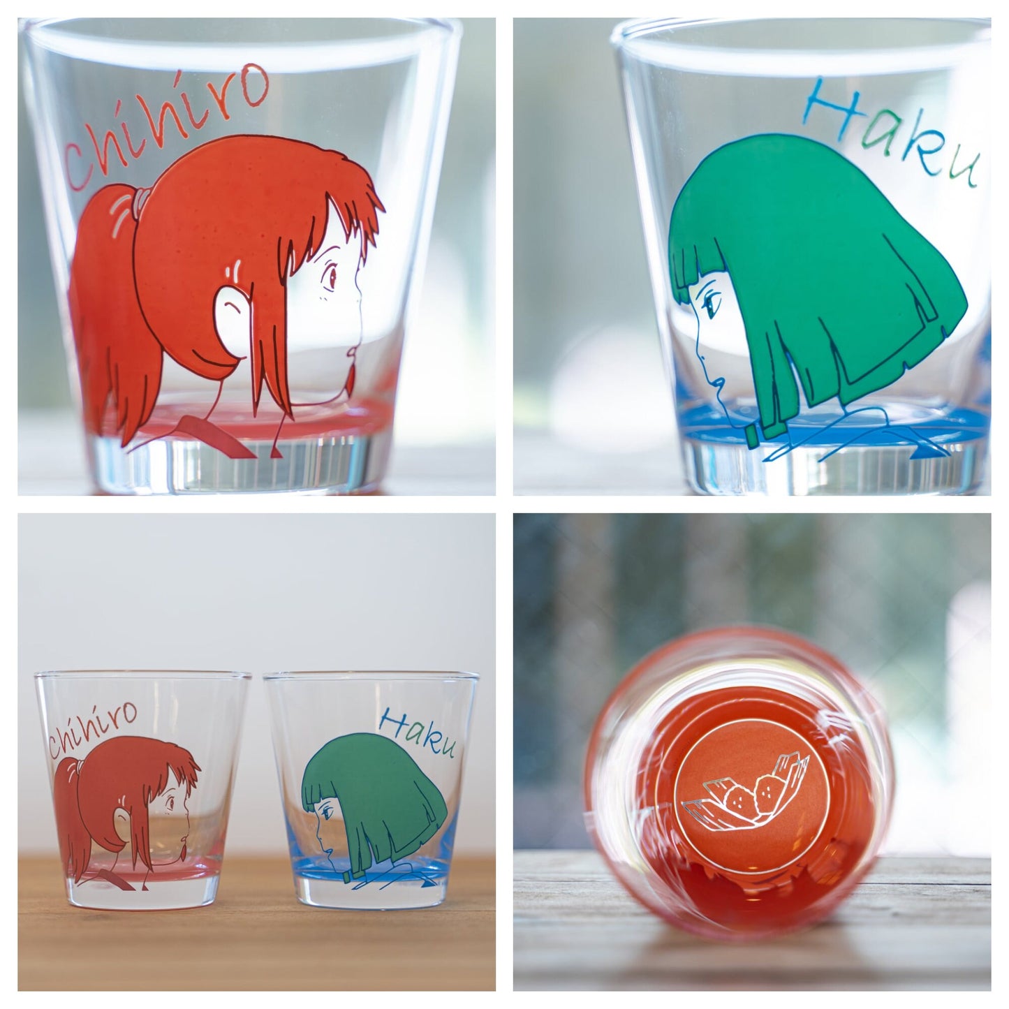 Set of 2 Original Ghibli Glass/Cup • Spirited Away, Howls Moving Castle, Mononoke, Laputa, Whisper of the Heart Tableware/Glassware Gift