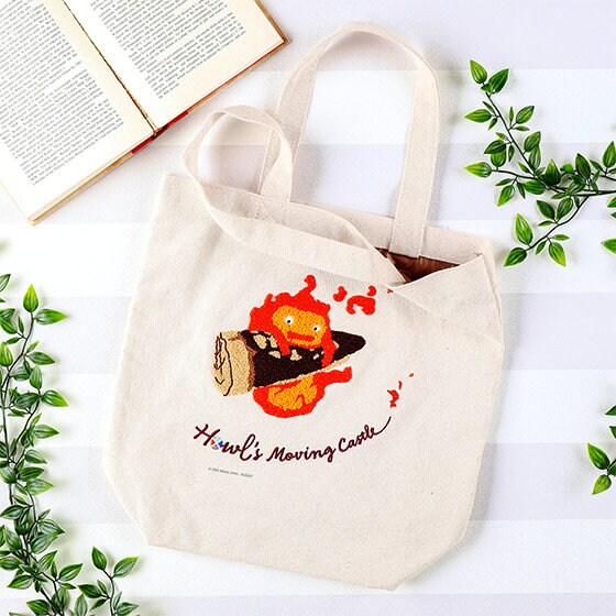 Original Ghibli Fluffy Tote/Shoulder Bag • Calcifer, Hin, Jiji Shopping Bag/Shopper/Eco Handbag/Hobo • Howl, Totoro, Kikis Delivery Gift