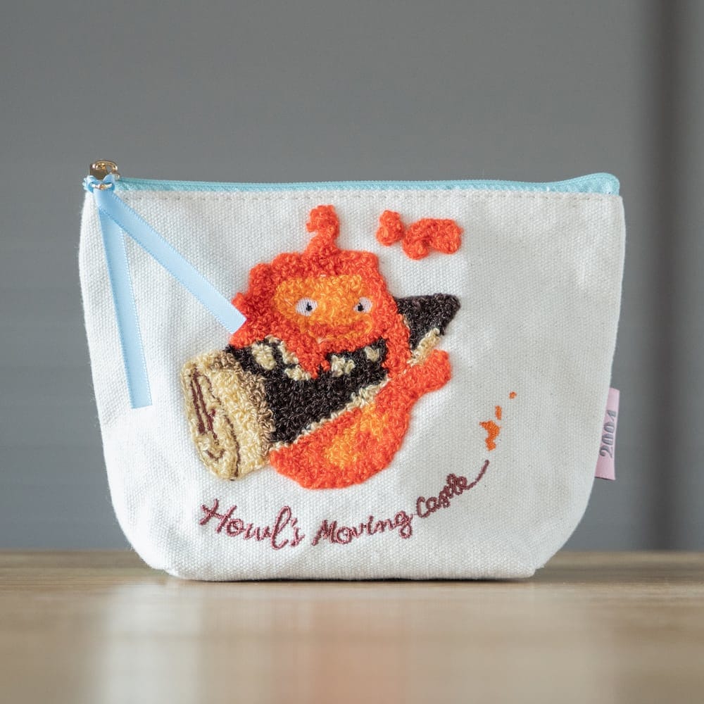 Original Ghibli Calcifer Pouch/Case • Howls Moving Castle Cosmetic/Makeup Bag/Clutch/Accessory Case • Anime Studio Ghibli Gift