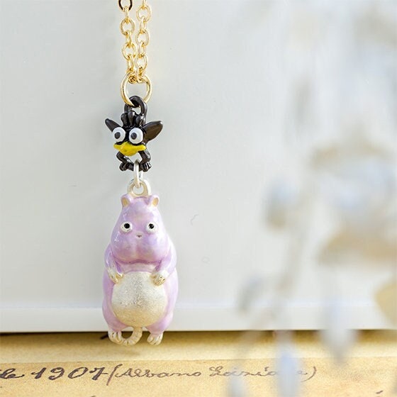 Original Ghibli Spirited Away Necklace/Pendant • Bo Mouse and Haedori Charm • Japanese Handmade Jewelry • Anime Studio Ghibli Gift