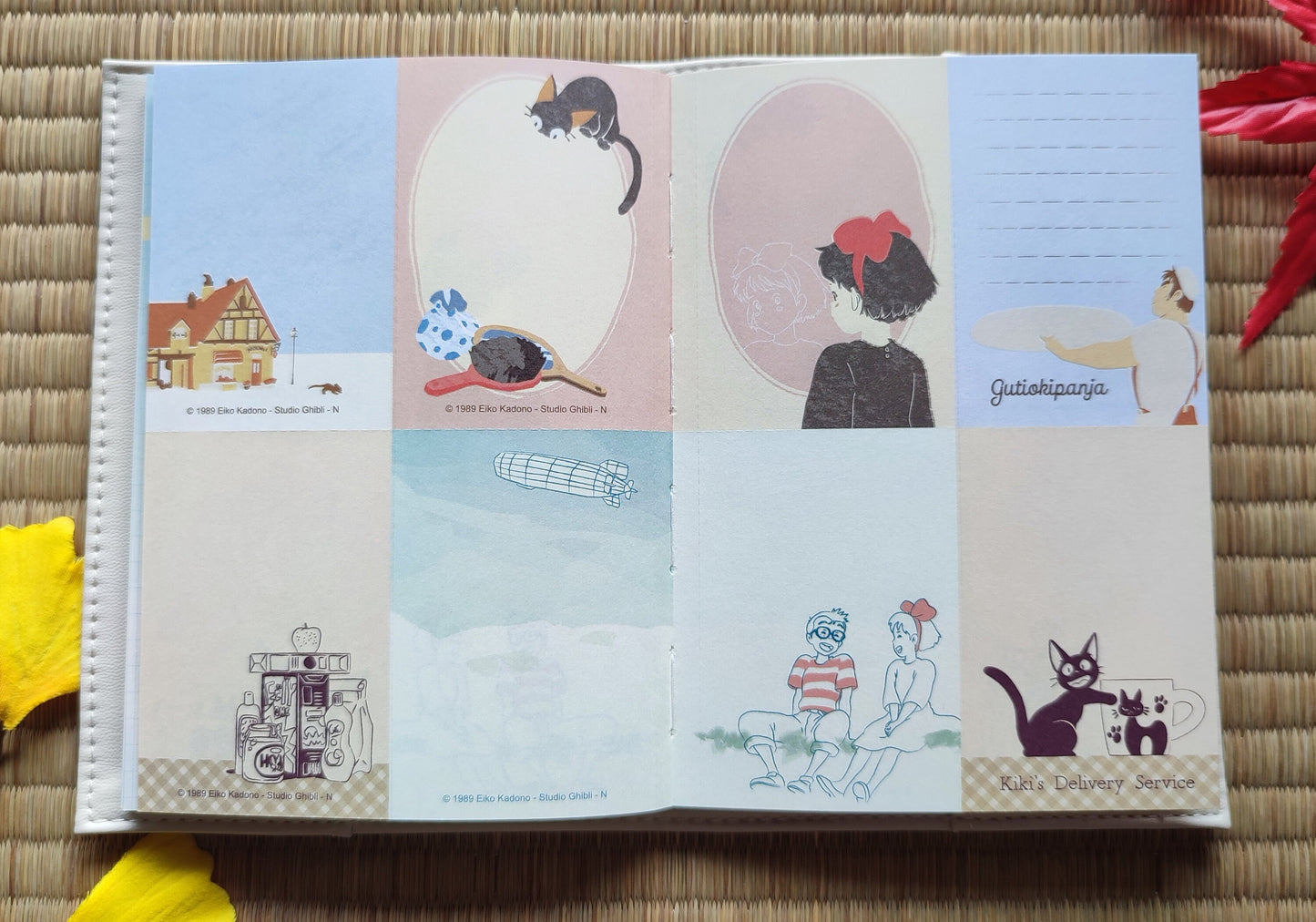 Original Ghibli Jiji Book Cover + Notepad • Kiki's Delivery Service Gigi Notebook/Sketchpad/Writing pad/Planner • Japanese Anime Stationery