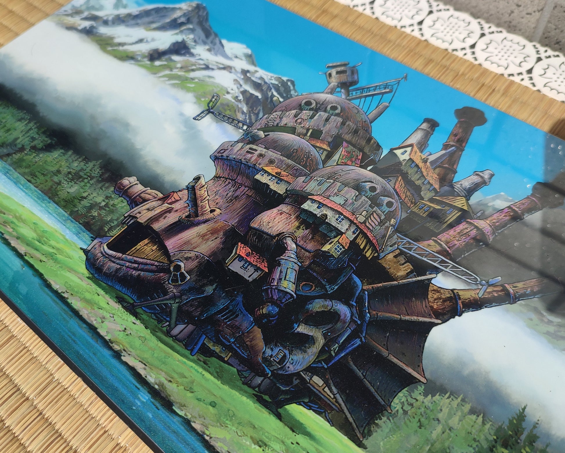 Original Ghibli Wooden Picture/Interior Decor • Howls Moving Castle Wall Hanging/Decoration Art/Film Scene Painting • Studio Ghibli Gift