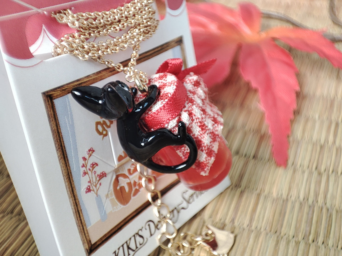 Original Studio Ghibli Necklace/Pendant • Kikis Delivery Service Jewelry/Chain • Jiji on a Jar/Gigi • Japanese Anime Gift