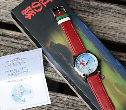 Original Studio Ghibli Porco Rosso Wrist Watch • Crimson Pig Watch/Clock • Japanese Anime Watches Gift • Limited to 900