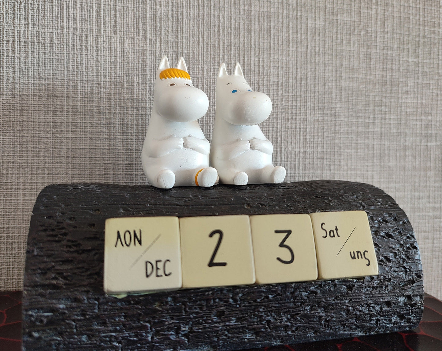 Vintage* Original Moomins Perpetual Dice Calendar • Figure/Figurine/Statue/Replica/Decor/Interior Diorama • Moomintroll, Snork Maiden Gift