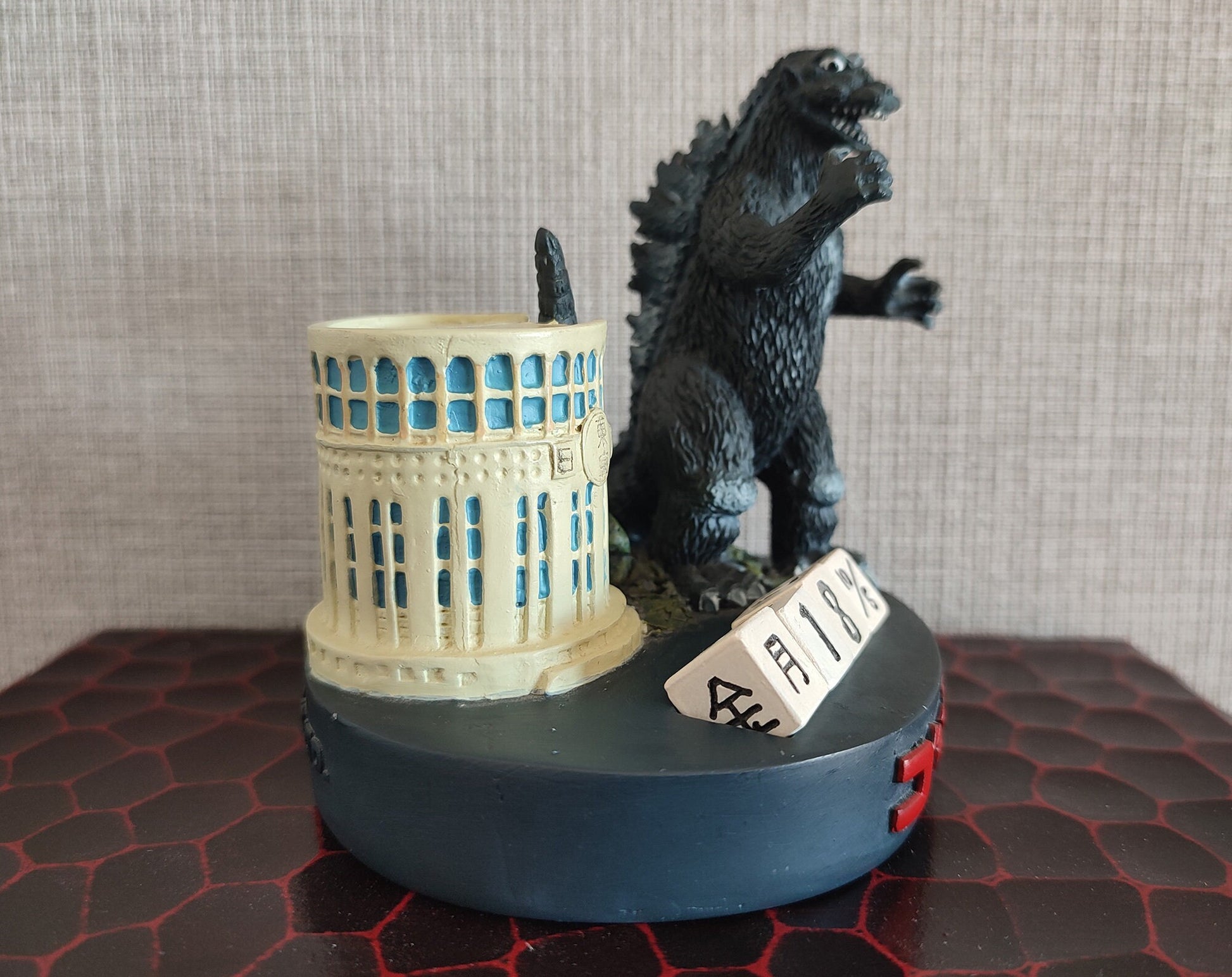 Vintage* Original Godzilla Perpetual Dice Calendar • Figure/Figurine/Statue/Replica/Decor/Interior Diorama • Cult Japanese Film/Movie Gift