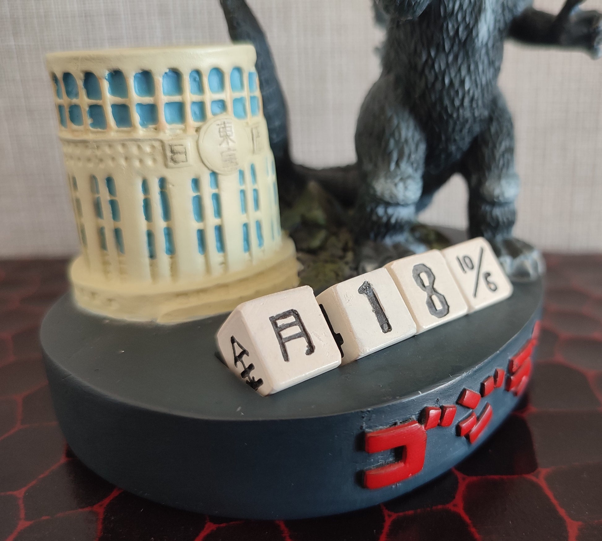 Vintage* Original Godzilla Perpetual Dice Calendar • Figure/Figurine/Statue/Replica/Decor/Interior Diorama • Cult Japanese Film/Movie Gift