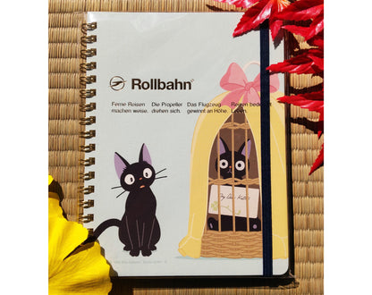 Original Ghibli Kikis Delivery Service Notebook • Jiji Notepad/Sketchbook/Writing pad/Planner • Rollban Spiral Book/Japanese Stationery Gift