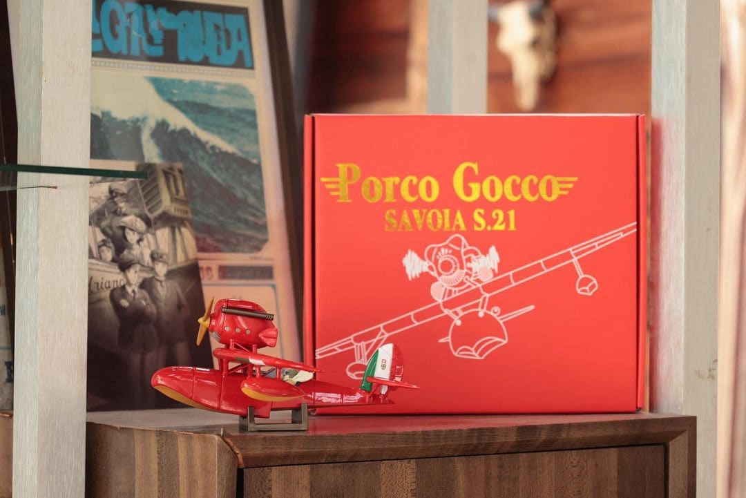 Original Ghibli Porco Rosso Airplane Interactive Figure/Diorama • Crimson Pig Figurine/Statue/Replica/Interior Decor • Studio Ghibli Gift