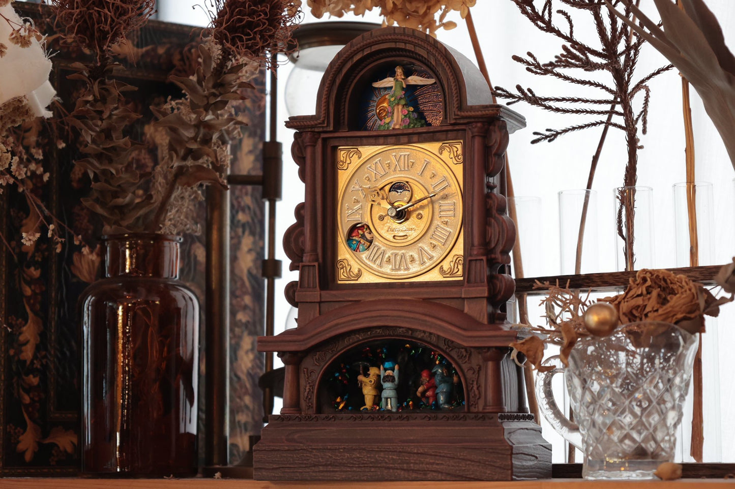 Original Ghibli Whisper of the Heart Table Clock • Dwarf King & Elf Queen Interior Decor/Figure/Figurine/Statue/Replica • Studio Ghibli Gift