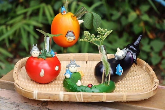 Original Ghibli Totoro/Vegetable Vase Figure • My Neighbor Totoro Small Figurine/Mini Statue/Replica/Home Decor/Interior Diorama Anime Gift