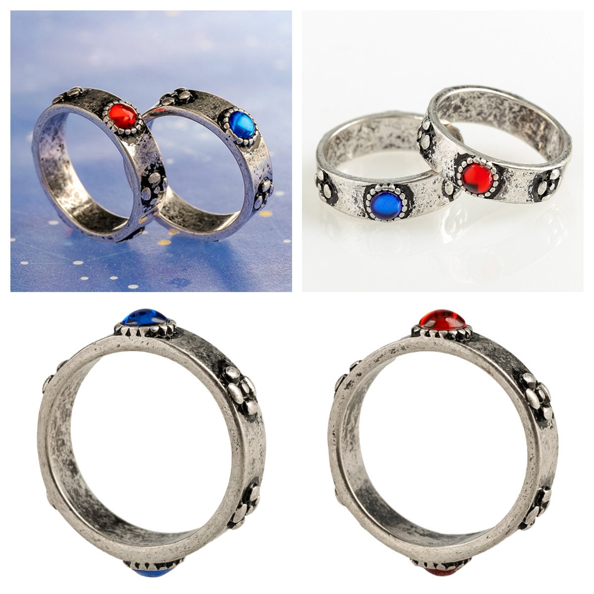 Original Ghibli Studio "Howl and Sophie" 2x Rings Set • Howls Moving Castle Ring • Japanese Jewelry • Ghibli Studio Gift