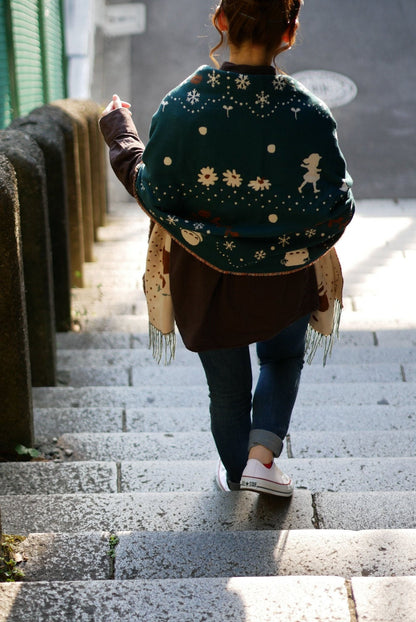 Original Ghibli Totoro Shoulder Shawl/Scarf • My Neighbor Totoro Jacquard Stole/Tippet/Cape/Put-on/Muffler • Catbus Anime Studio Ghibli Gift