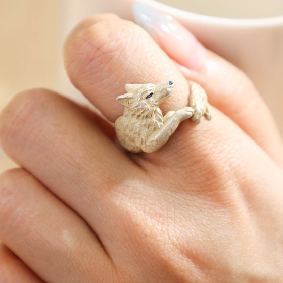 Original Ghibli Mononoke Ring Free Size • Princess Mononoke Wolf Moro Ring • Japanese Handmade Jewelry Bijouterie • Anime Studio Ghibli Gift