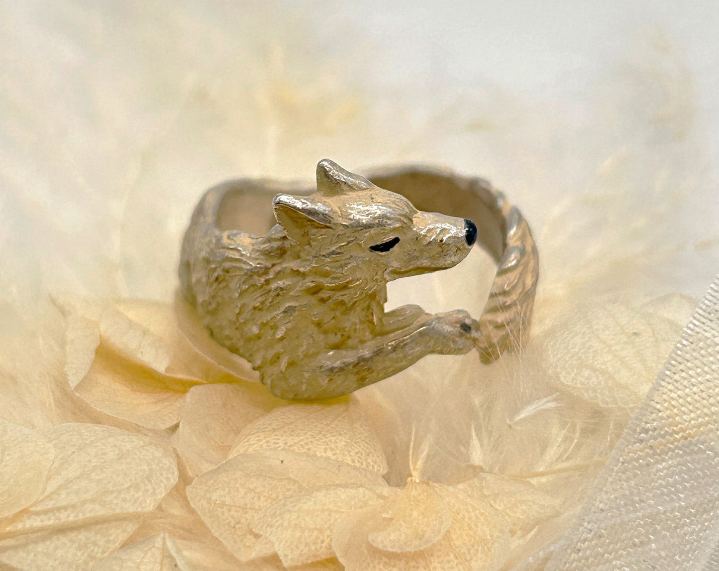 Original Ghibli Mononoke Ring Free Size • Princess Mononoke Wolf Moro Ring • Japanese Handmade Jewelry Bijouterie • Anime Studio Ghibli Gift