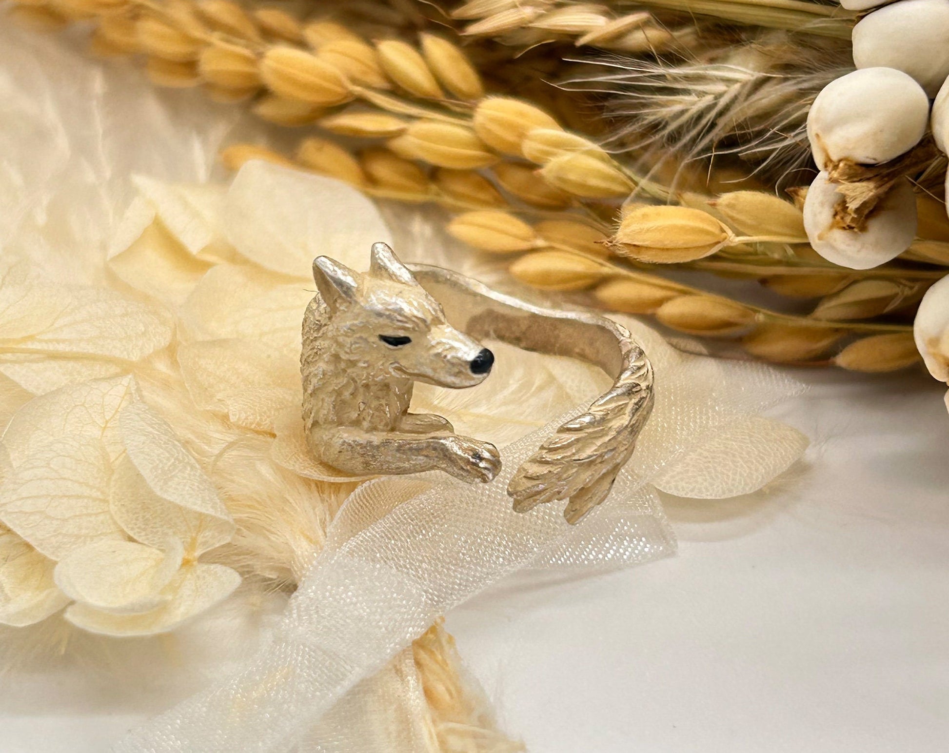 Original Ghibli Mononoke Ring Free Size • Princess Mononoke Wolf Moro Ring • Japanese Handmade Jewelry Bijouterie • Anime Studio Ghibli Gift