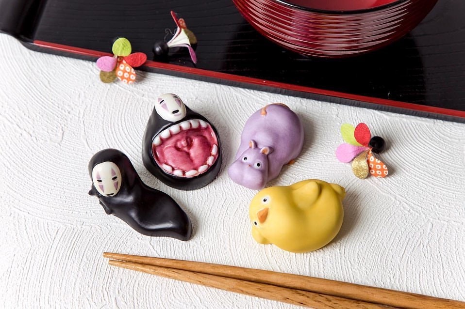 Original Ghibli Ceramic Chopsticks Rest Set of 4 • Spirited Away Figure/Figurine/Interior Home Decor • No Face/Bo Mouse Studio Ghibli Gift