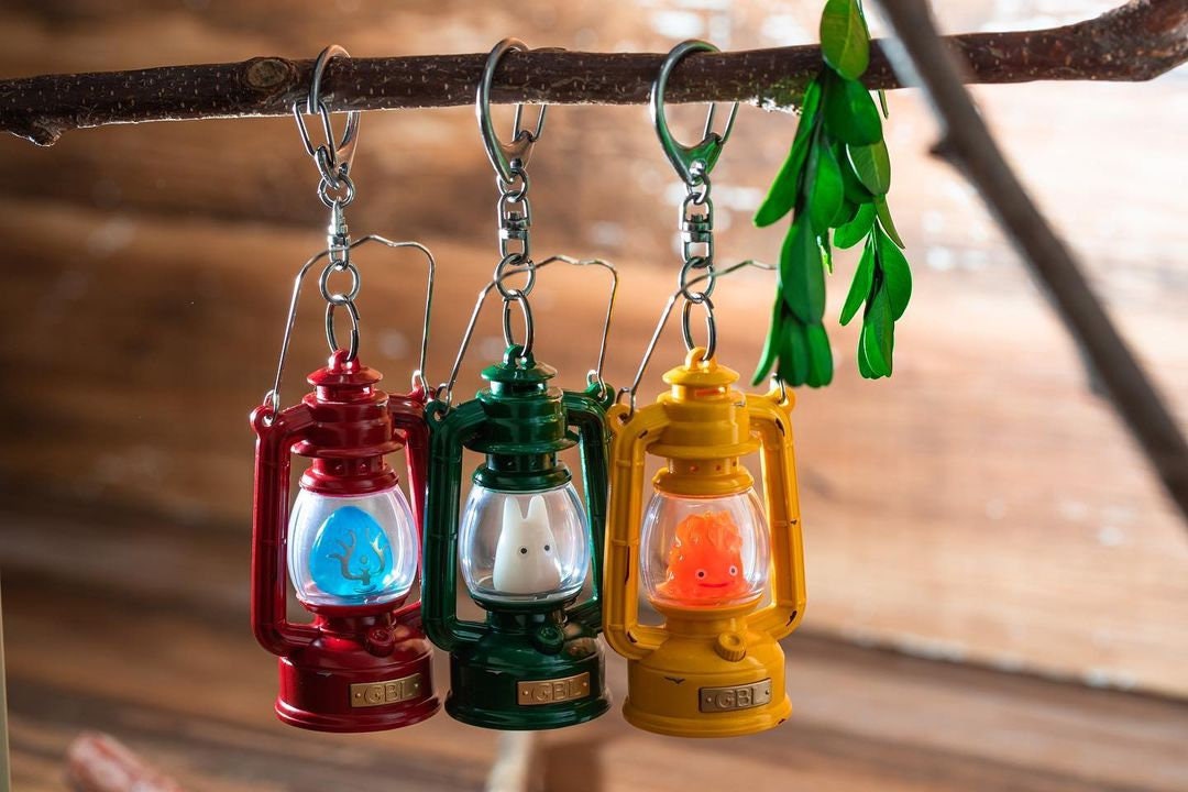 Original Ghibli Totoro, Calcifer, Laputa Lantern Keychain/Charm • My Neighbor Totoro, Howls Moving Castle Decor • Anime Studio Ghibli Gift