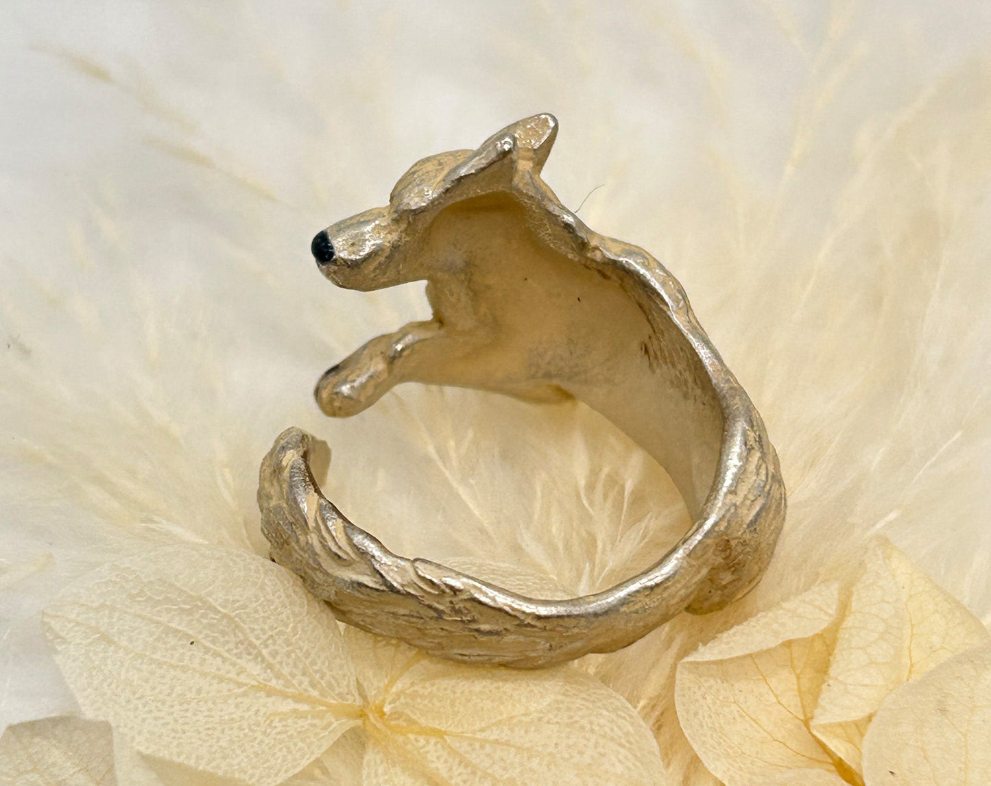 Original Ghibli Mononoke Ring Free Size • Princess Mononoke Wolf Moro Ring • Japanese Handmade Jewelry Bijouterie • Anime Studio Ghibli Gift