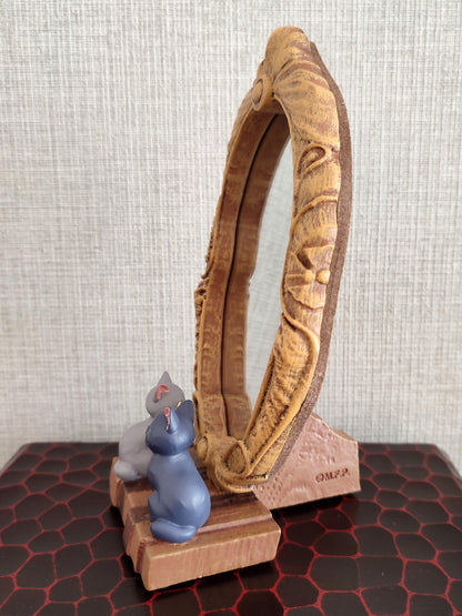 Original Mary And The Witchs Flower Table Mirror+Plush • Tib and Gib Cats Figure/Figurine/Interior Home Decor • Original Studio Ponoc Gift