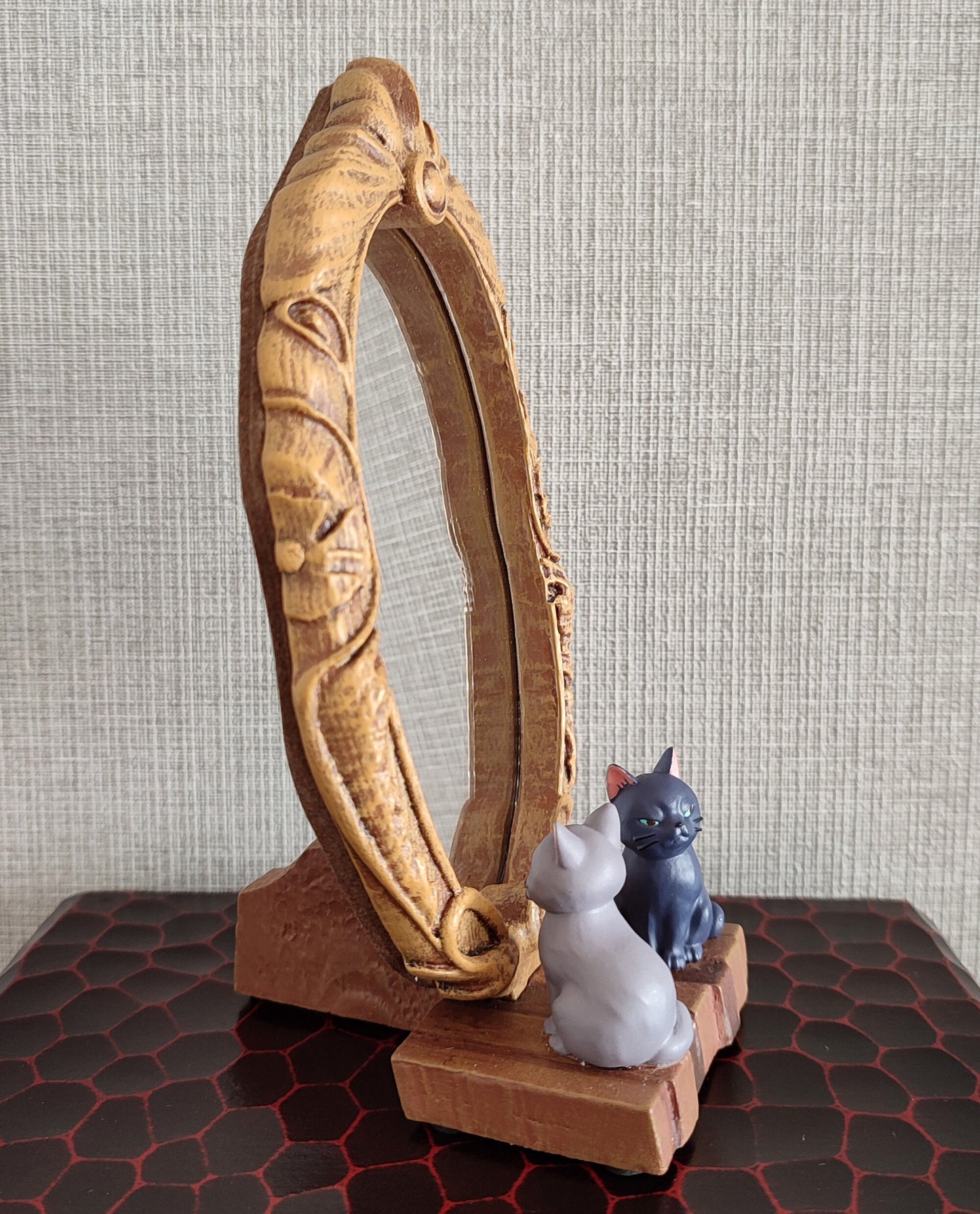 Original Mary And The Witchs Flower Table Mirror+Plush • Tib and Gib Cats Figure/Figurine/Interior Home Decor • Original Studio Ponoc Gift